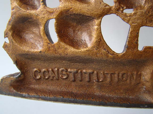 A pair of cast iron "OLD IRONSIDES" bookends circa 1920 — image 2